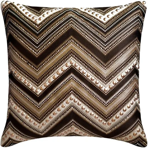 Vista 23 de The HomeCentric Funda de almohada decorativa marrón de 12 x 12 pulgadas, fundas de almohada de piel sintética con textura y almohadas sólidas