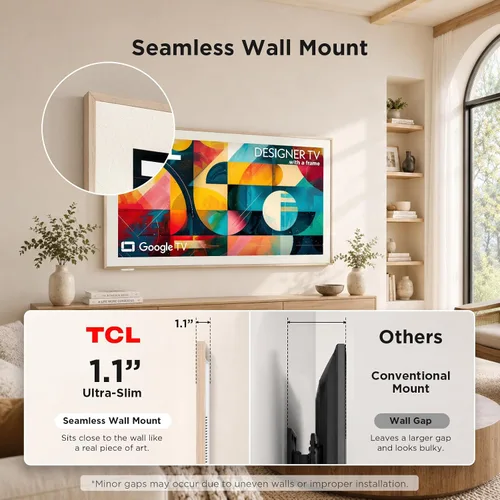 Vista 3 de TCL Marco de fotos de la serie Designer de 55 pulgadas, QLED 4K, 55A300L Negro