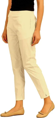 Vista 7 de ladyline Pantalones rectos elásticos de algodón para mujer, cierre elástico, un bolsillo Negro