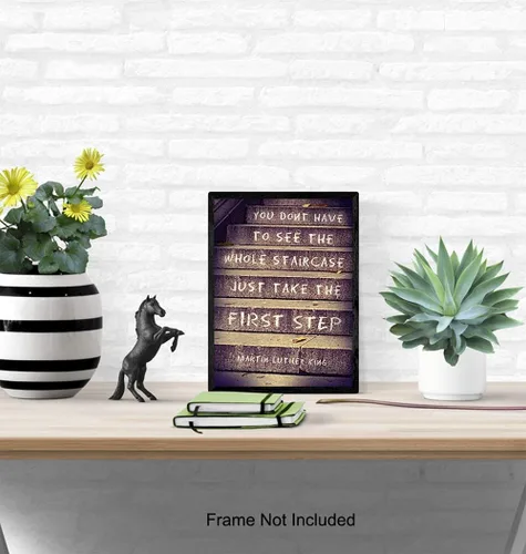 Vista 4 de Martin Luther King, MLK, Arte de Pared con Cita Motivacional - Póster Inspiracional, Imagen - Excelente Decoración para el Hogar u Oficina o Regalo