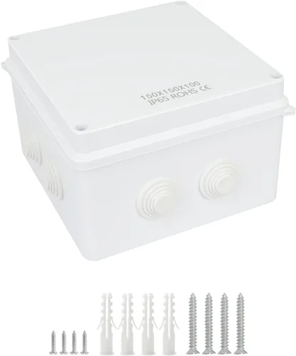 Vista 17 de LeMotech - Caja de derivación universal de plástico ABS resistente al polvo, resistente al agua, IP65, color blanco