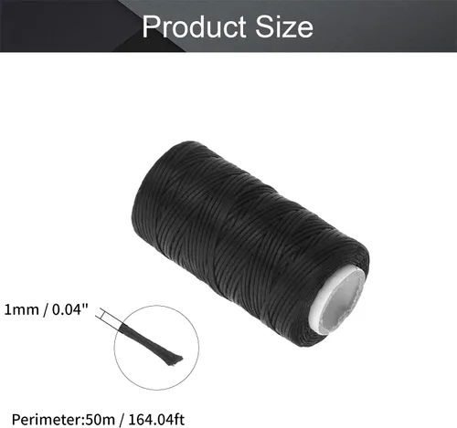 Vista 2 de Utoolmart Crafts - Hilo de coser de cuero de 0.039 pulgadas (0.039 in, 164.0 ft, negro) 1 unidad