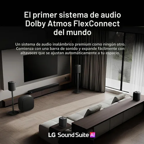 Vista 5 de LG W7 Sound Suite - Subwoofer inalámbrico – graves profundos de 8 pulgadas, Dolby Atmos FlexConnect, televisores compatibles, barra de sonido H7