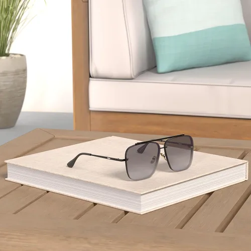 Vista 2 de Gtand Gafas de sol cuadradas de moda de moda para mujeres y hombres, gafas de sol de metal vintage