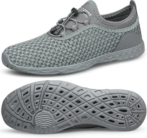 Vista 13 de DOUSSPRT Men's Water Shoes Quick Dry for Beach Swim Pool Fishing Negro (Allblack)