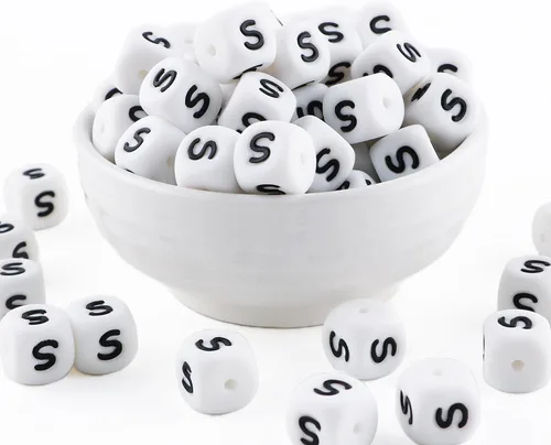 Vista 22 de Cuentas de silicona de corazón cuadrado blanco de 0.472 pulgadas, 20 cuentas de silicona con números de corazón para hacer llaveros, ideal