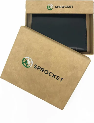 Vista 4 de Billetera de cuero genuino Trifold para hombre - bloqueo RFID