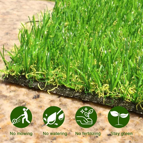 Vista 7 de Weidear Césped artificial de 1 x 3 pies, alfombra de césped artificial realista con agujeros de drenaje, 0.787 in para interior y exterior, césped