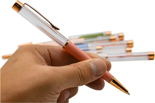 Vista 6 de 12 Uds., tubos vacíos, bolígrafos de bricolaje, lápiz capacitivo flotante, bolígrafo clásico de negocios, tinta negra, para escuela, oficina