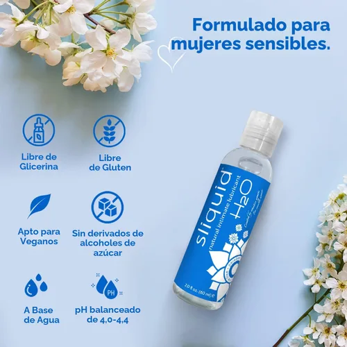 Vista 4 de Sliquid H2O Lubricante a Base de Agua, Lubricante a Base de Agua para Sexo, Lubricante Sexual Natural, Lubricante Personal Sin Glicerina (2 Oz)