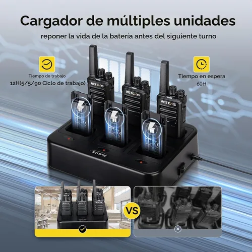 Vista 2 de Retevis Walkie Talkies RT68 de largo alcance con auricular