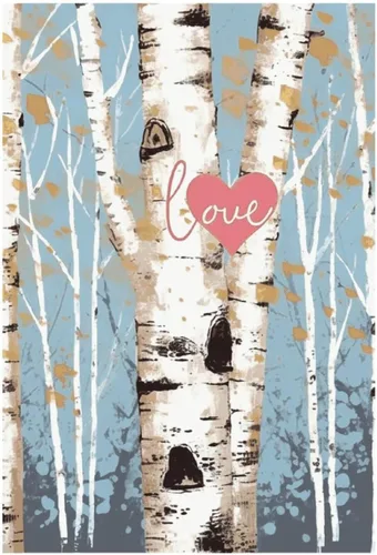 Vista 8 de Pintura de diamante de árbol de abedul de amor, 8 x 12 pulgadas, pintura de diamante 5D, kit de imagen de diamante para adultos, taladro cuadrado