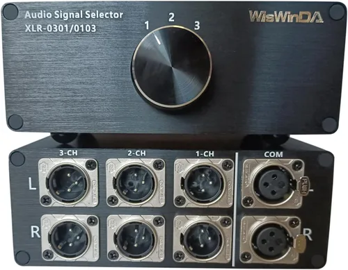 Vista 12 de Pro XLR Pasivo A/B Switch Box Diseño de operación reversible Convertidor de audio equilibrado de 2 canales HiFi Selector de audio estéreo sin