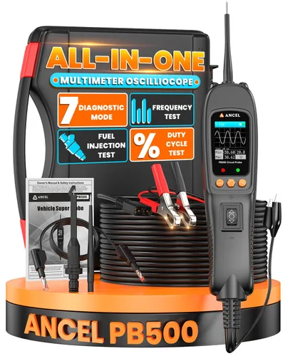 Vista 12 de ANCEL PB600 - Probador de sonda de circuito de potencia automotriz 4 en 1 con osciloscopio de forma de onda real, prueba de batería, inyector