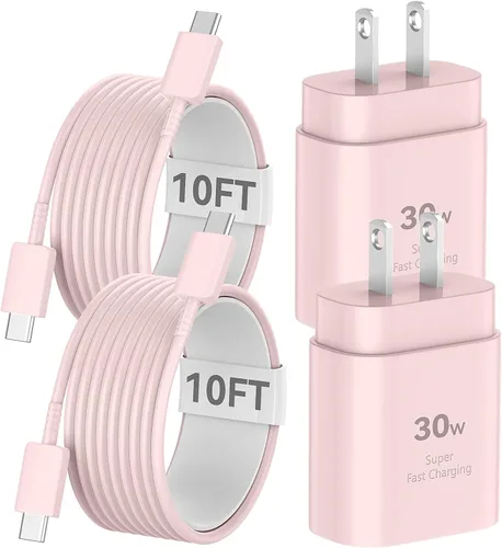 Vista 7 de Cargador de teléfono 17, 16, 15, carga rápida, bloque de carga USB C de 30 W con cable de carga C de 6.6 pies de largo para teléfono 17, 16, 15 Pro