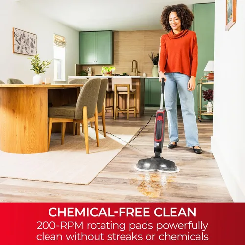 Vista 5 de Kenmore SM2070 S300 Series Steam Spin Mop for Scrubbing and Sanitizing 2 Modes, XL Water Tank, Swivel Steering, LED Headlights, Powerful Corded