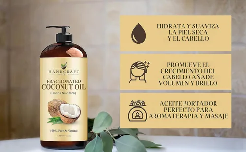 Vista 6 de Handcraft Blends Aceite de coco fraccionado – 16 onzas líquidas – 100% puro y natural – Aceite portador de alta calidad para piel, cabello y cuerpo