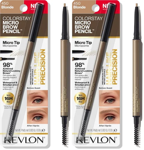 Vista 19 de Revlon ColorStay Micro lápiz de cejas con cepillo de carrete integrado, impregnado con aceite de argán y marula, impermeable, a prueba de manchas
