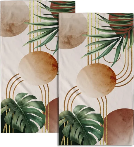 Vista 32 de Giwawa Juego de 2 toallas de mano vintage con diseño de oso y ciervo, diseño de alce y árbol, toalla de cara súper suave para baño, cocina, hombre