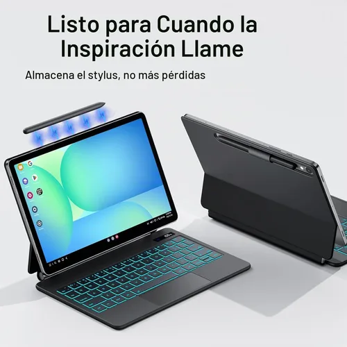 Vista 6 de JUQITECH Funda para Teclado Mágico para Samsung Galaxy Tab S10 Lite S10 FE 2025 S9 FE 10.9 Pulgadas S11 S9 S8 S7 11", Soporte Magnético