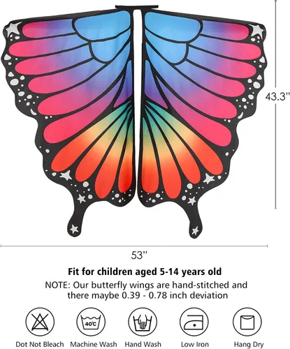 Vista 6 de MAGIFIRE Butterfly Wings for Girls & Kids – Butterfly Costume Wings