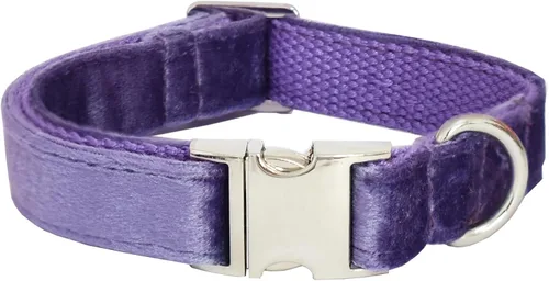 Vista 8 de Bubblepup Collar de terciopelo para perro, collar suave para perros pequeños, medianos y grandes