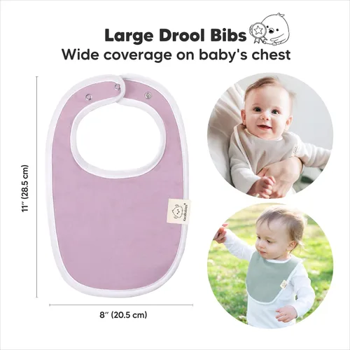 Vista 2 de KeaBabies Paquete de 8 baberos orgánicos para niñas y niños y 5 paños de muselina para bebés, niños y niñas, baberos de dentición para niños
