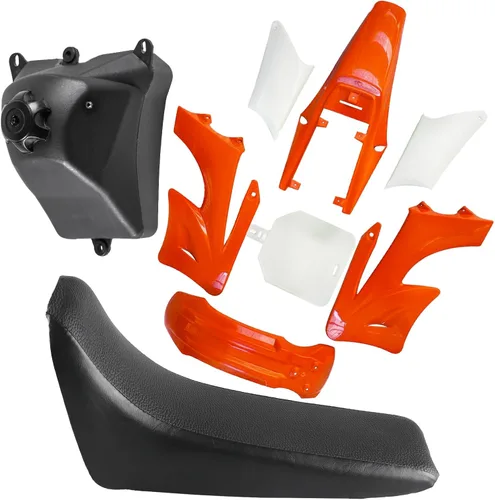 Vista 10 de Kit completo de carenado de guardabarros de plástico con juego de guardabarros, tanque de combustible y asiento para motocicletas Pit Dirt Bikes