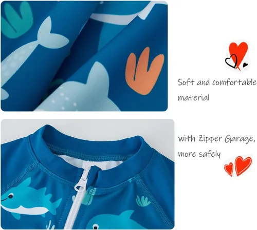Vista 5 de UMELOK Traje de Baño para Bebé Niño UPF 50+ con Protección Solar y Protección contra Erupciones