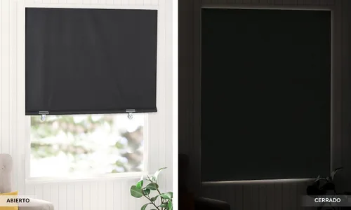 Vista 7 de LazBlinds 100% Blackout Roller Shades, 48"x72", Black Persianas inalámbricas sin herramientas, sin taladro, para ventanas, con aislamiento térmico