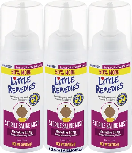 Vista 8 de Little Remedies Bruma nasal salina estéril para bebés, segura para recién nacidos para aliviar la nariz tapada y seca, 3 onzas líquidas