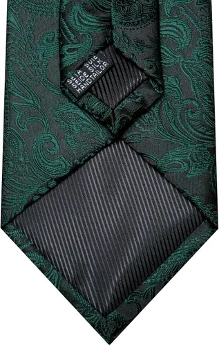 Vista 29 de Barry.Wang - Juego de corbata de seda para hombre, diseño de cachemira, pañuelo y gemelos de bolsillo