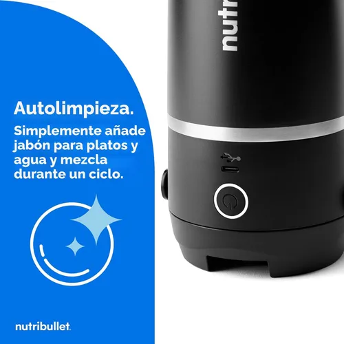 Vista 8 de nutribullet Batidora portátil abatible con vaso aislante, inalámbrico, negro, NBPB50350AK