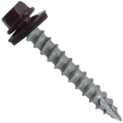 Vista 16 de Tornillos para techos de metal #14 (750) Tornillos x 1-1/2 "ABC Gris Arandela hexagonal Tornillo de techo de chapa metálica para techo.