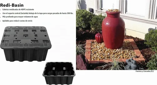 Vista 2 de EasyPro Pond Products - Fuente resistente y lavabo de cascada de 29 x 24 pulgadas, soporta jarrones y columnas de roca de hasta 300 libras.