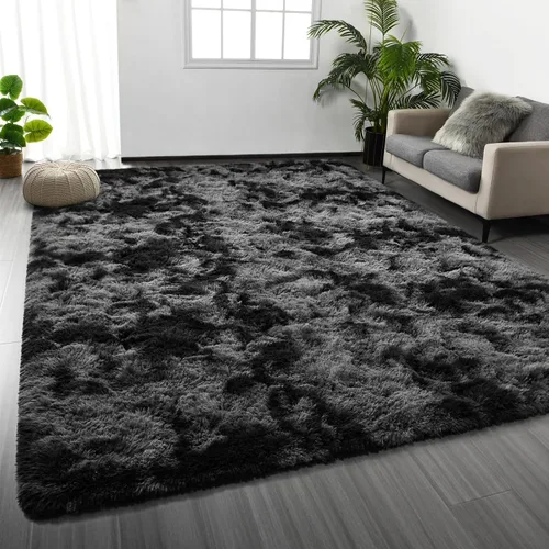 Vista 7 de Deerhoo Alfombra de Área Shag, 4 X 6 Alfombras de Felpa Suaves para Sala de Estar, Alfombra Ultra Suave Esponjosa y Peluda para Dormitorio, Alfombra