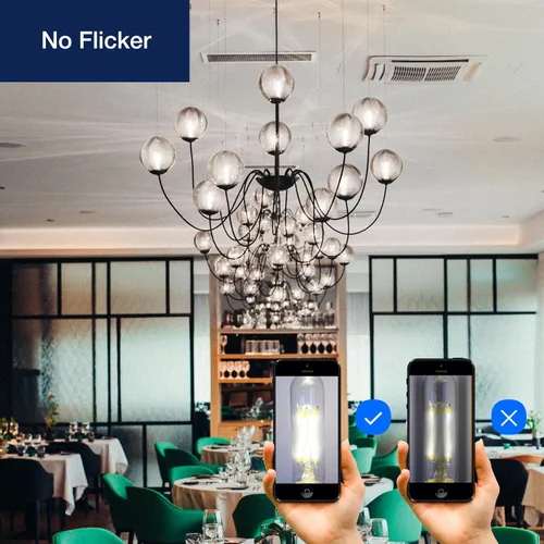 Vista 6 de FLSNT Bombillas LED para candelabros de luz diurna de 5000 K equivalentes a 60 W, bombillas LED regulables T6/T25 E12 para candelabro, 90+ alto CRI