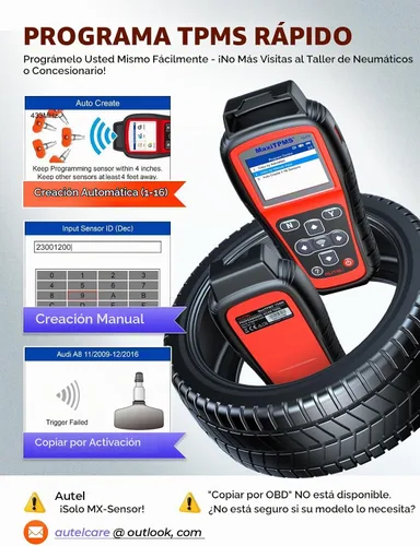 Vista 5 de Herramienta de programación Autel MaxiTPMS TS408 TPMS, reaprende activar todos los sensores 2026 Lifetime Updates as TS501 PRO TS508WF, Tire