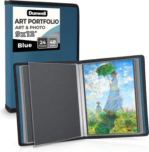 Vista 12 de Dunwell Art Portfolio - Carpeta de 8.5 x 11 pulgadas (negro), papel de montaje, carpeta de cartera para obras de arte, carpeta de arte de 8.5 x 11