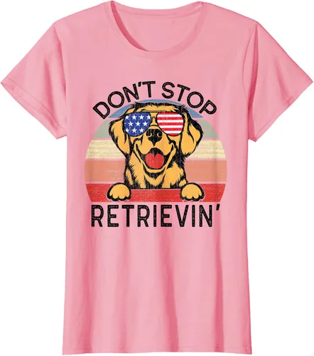 Vista 9 de Golden Retriever Dog Don't Stop Retrievin' Camiseta, Gris