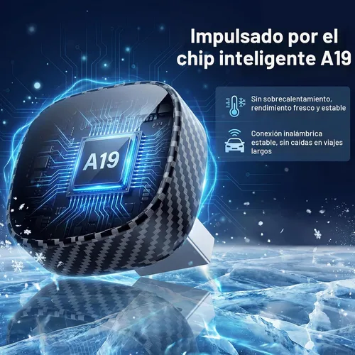 Vista 2 de Adaptador inalámbrico CarPlay para Apple iPhone y Android Auto 2026 Negro