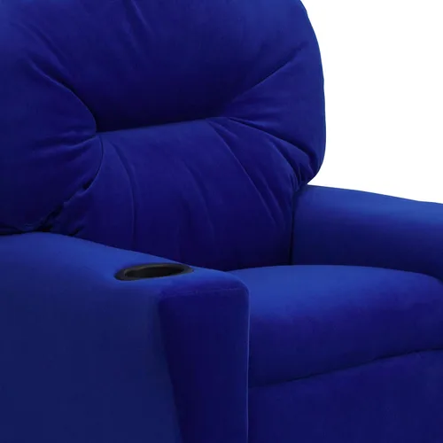 Vista 8 de EMMA + OLIVER Reclinable infantil de microfibra azul con portavasos