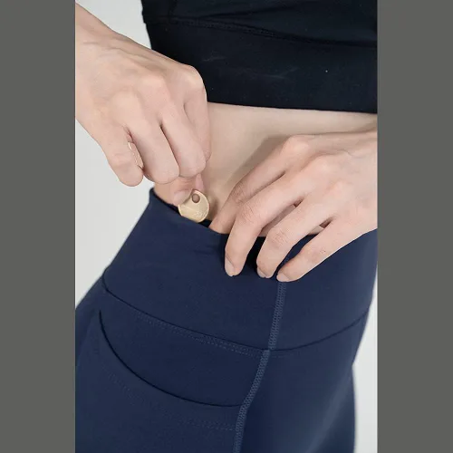 Vista 7 de Korea Dynamic Leggings Navy Blue, Asian Size, Spandex, With Pockets