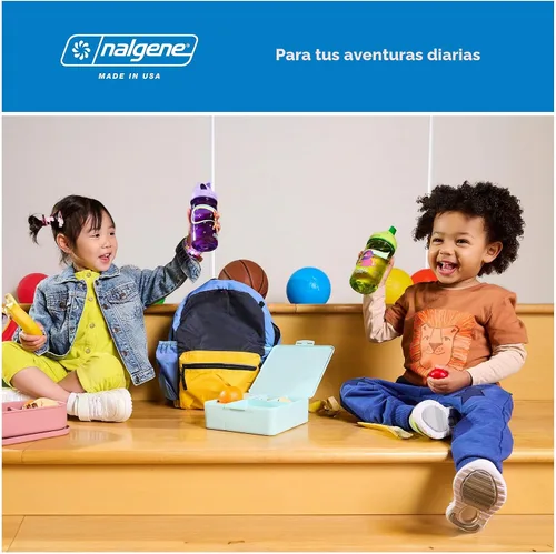 Vista 6 de Nalgene Kids Sustain Grip-N-Gulp - Botellas de agua hechas con material derivado del 50% de residuos de plástico