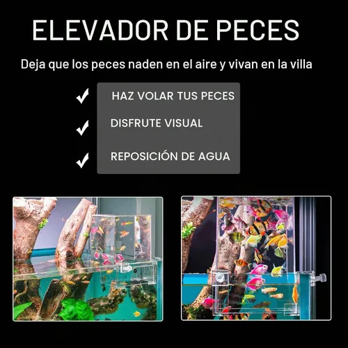 Vista 3 de Hifybaty Tanque de peces de presión negativa: elevador de peces transparente, recarga automática al vacío, suspensión al vacío, mantenimiento