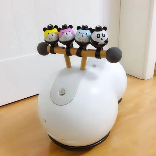 Vista 7 de Campanas de bicicleta para niños, personalidad cortada de dibujos animados panda de alto decibelio campanas de ciclismo fuerte y nítido sonido claro