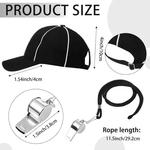 Vista 5 de Conjunto de disfraz de árbitro de Halloween para niños, camiseta de árbitro de rayas blancas y negras, camisa de árbitro con cuello volcado, silbato