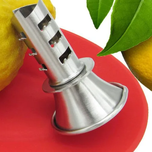 Vista 5 de Exprimidor manual de taladro de limón, mini exprimidor de mano portátil de acero inoxidable espesado naranja lima para el hogar cocina plata