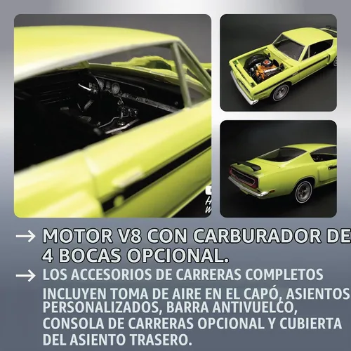 Vista 3 de MPC 1969 Plymouth Barracuda 1:25 Escala Modelo Kit