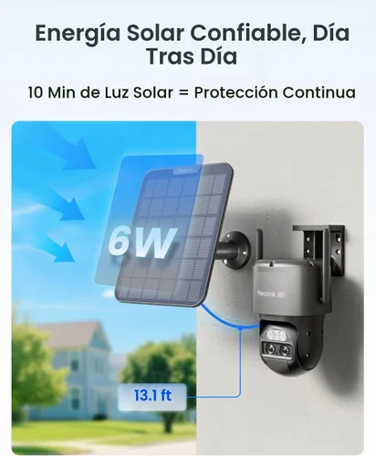 Vista 5 de REOLINK TrackMix 4K Dual-Lens PTZ Solar Security Cameras Wireless Outdoor Grey